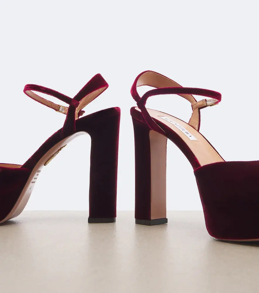 Aquazzura Amira velvet platform pumps | Thumbnail 4