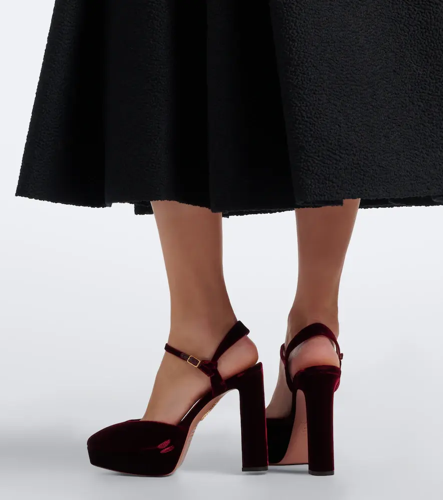 Aquazzura Amira velvet platform pumps | Thumbnail 6