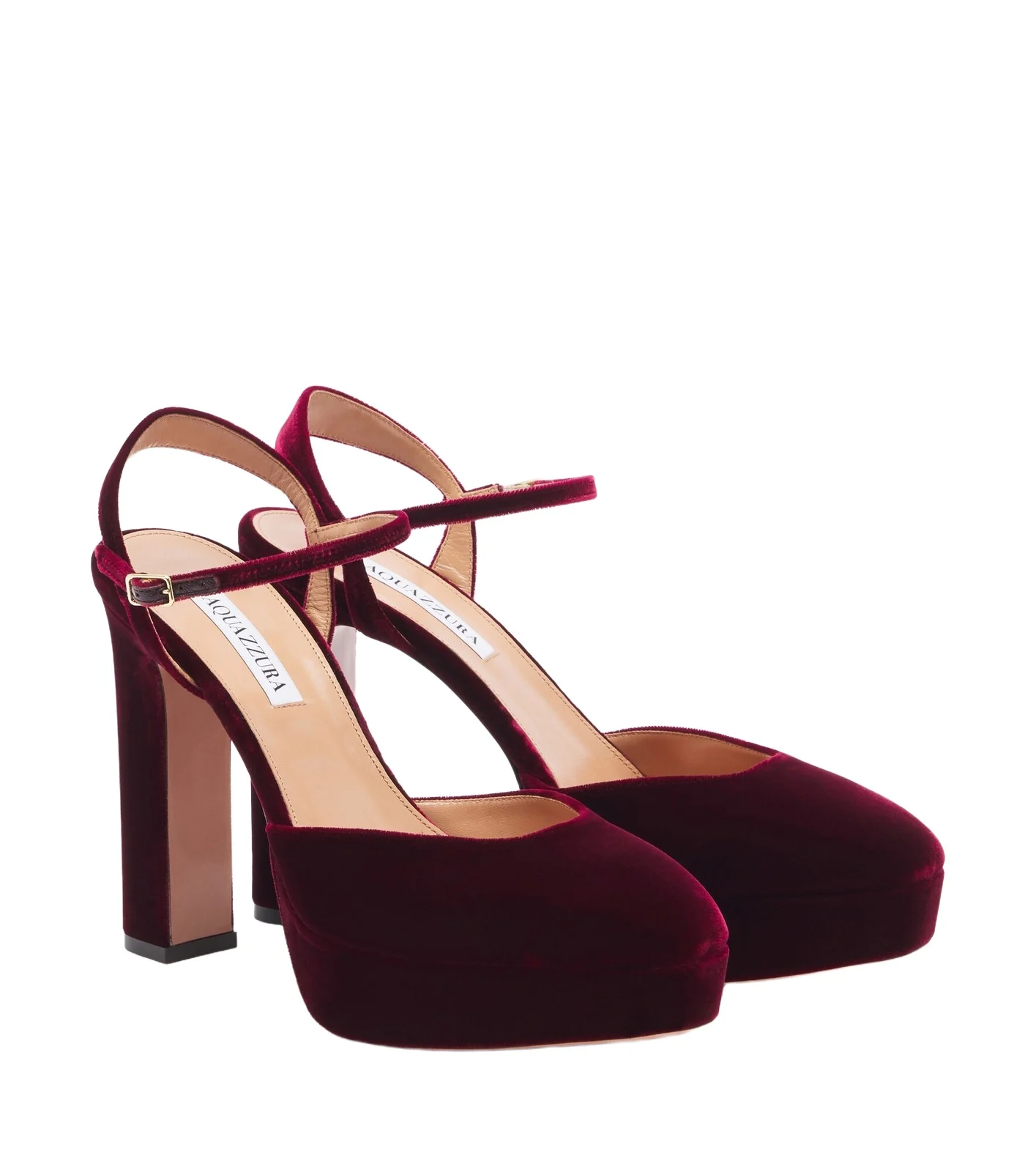 Aquazzura Amira velvet platform pumps