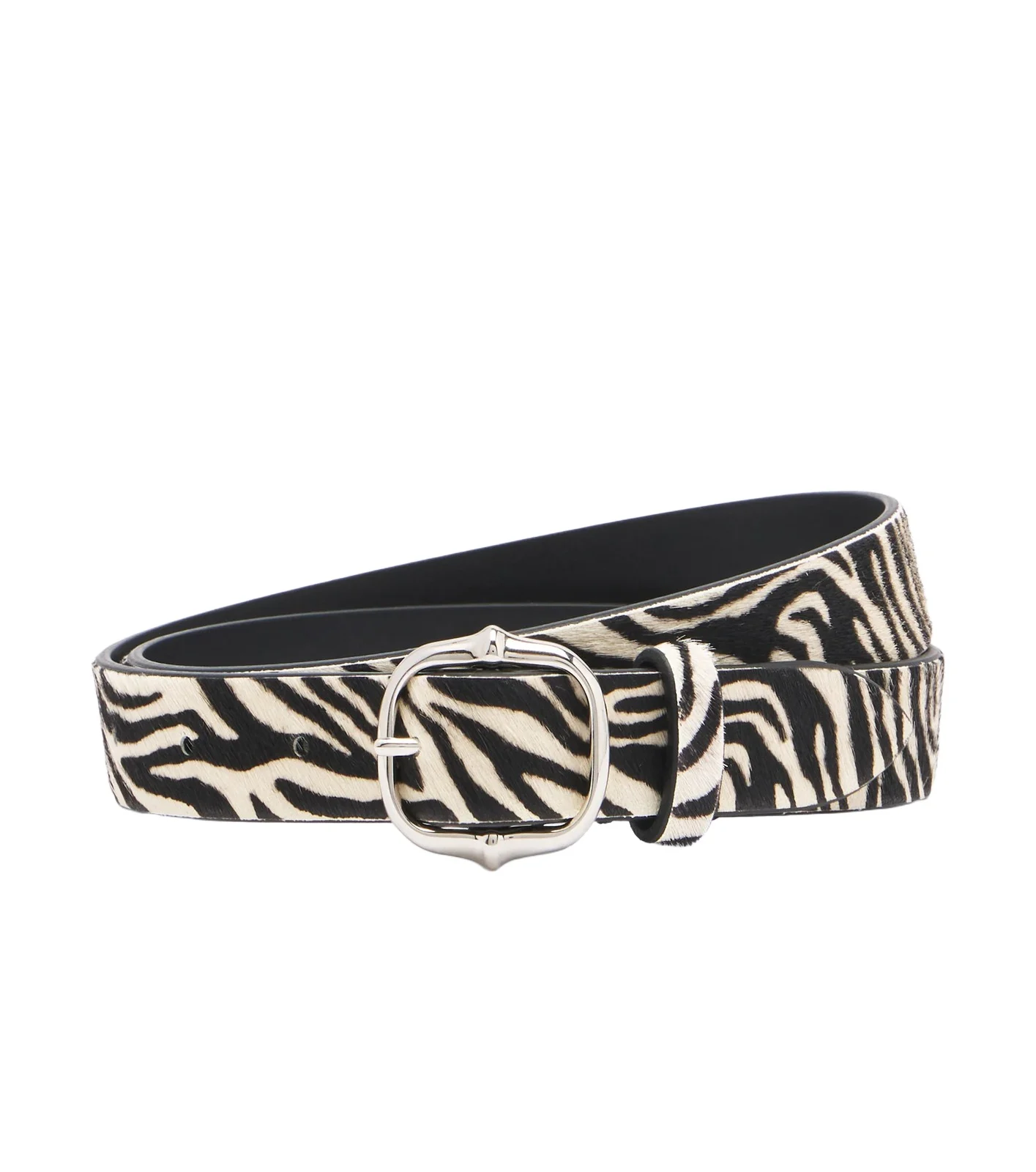 Depson zebra-print calf hair belt