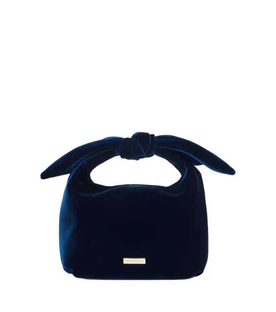 Aquazzura Bow Tie Mini velvet top-handle bag