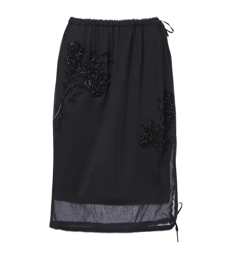 Embellished midi skirt
