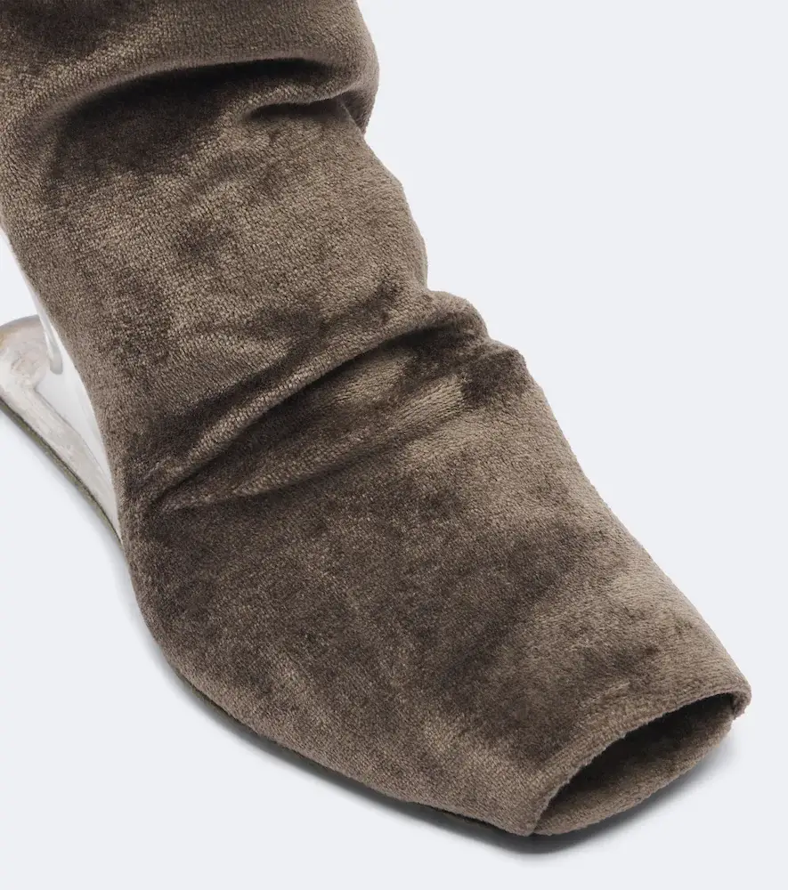 Rick Owens Cantilever velvet jersey wedge boots | Thumbnail 2