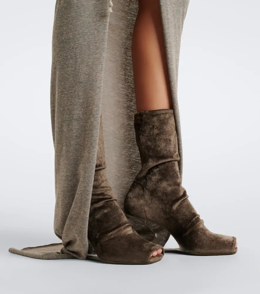 Rick Owens Cantilever velvet jersey wedge boots | Thumbnail 5