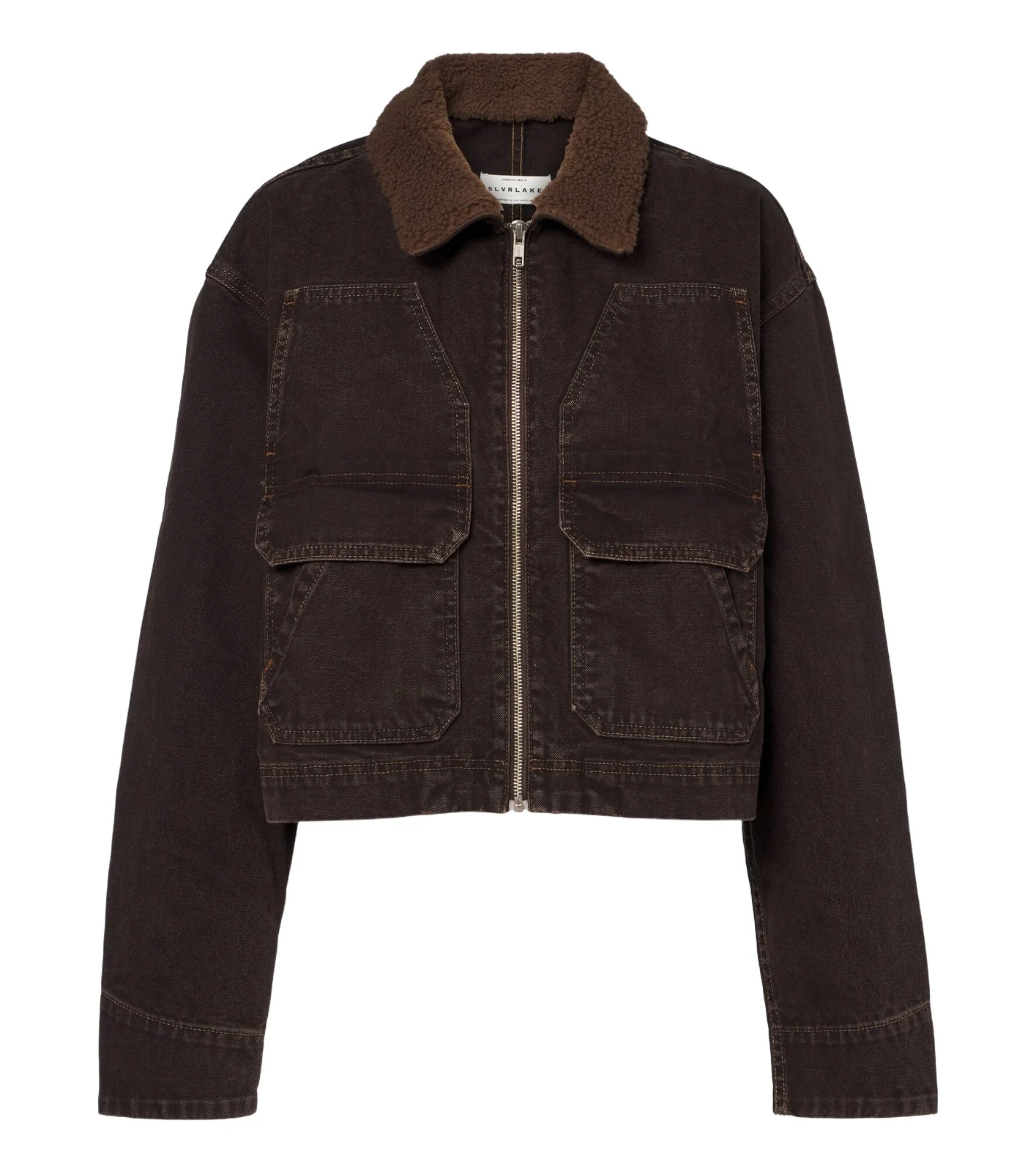 SLVRLAKE Atlas Worker shearling-trimmed denim jacket