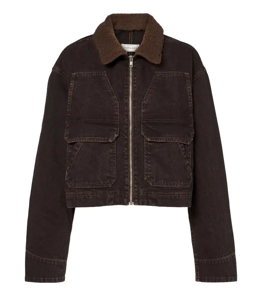 SLVRLAKE Atlas Worker shearling-trimmed denim jacket
