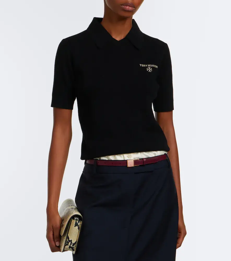 Tory Burch Logo wool polo sweater | Thumbnail 4