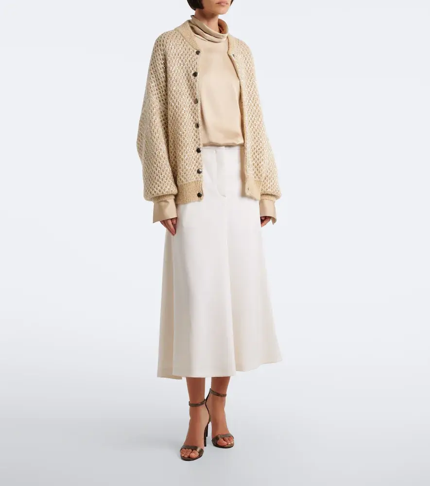 Brunello Cucinelli Monili wool midi skirt | Thumbnail 4