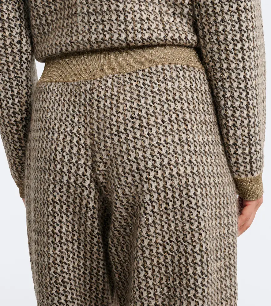 Brunello Cucinelli Houndstooth mohair and wool-blend straight pants | Thumbnail 2 Brunello Cucinelli Houndstooth mohair and wool-blend straight pants | Thumbnail 2