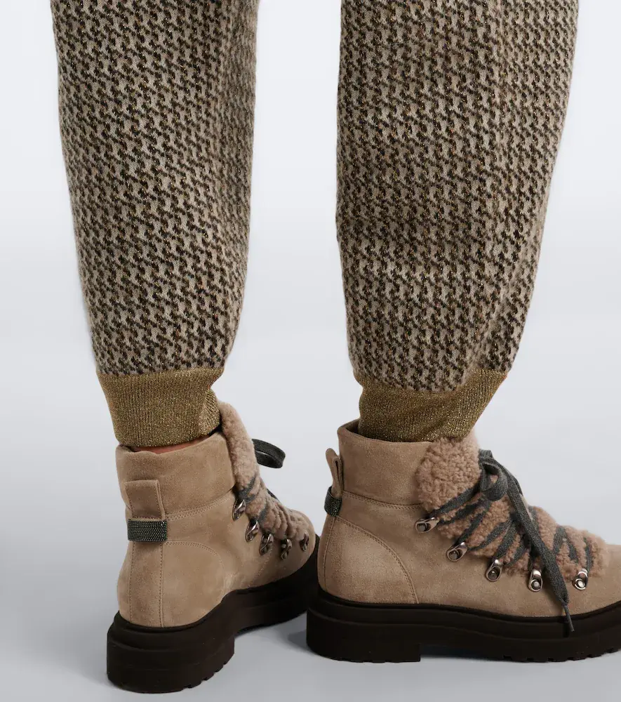 Brunello Cucinelli Houndstooth mohair and wool-blend straight pants | Thumbnail 3 Brunello Cucinelli Houndstooth mohair and wool-blend straight pants | Thumbnail 3