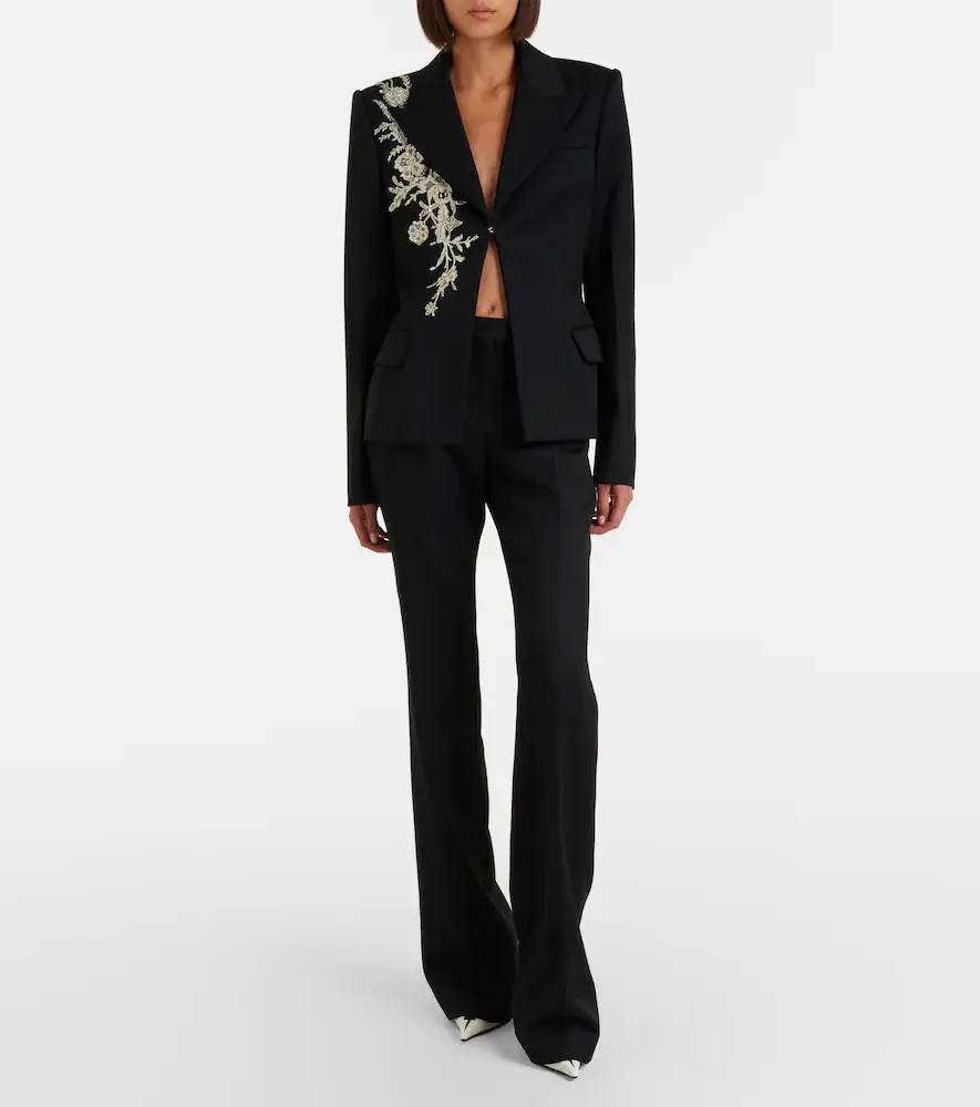 Alexander McQueen Beaded embroidered wool blazer | Thumbnail 2 Alexander McQueen Beaded embroidered wool blazer | Thumbnail 2