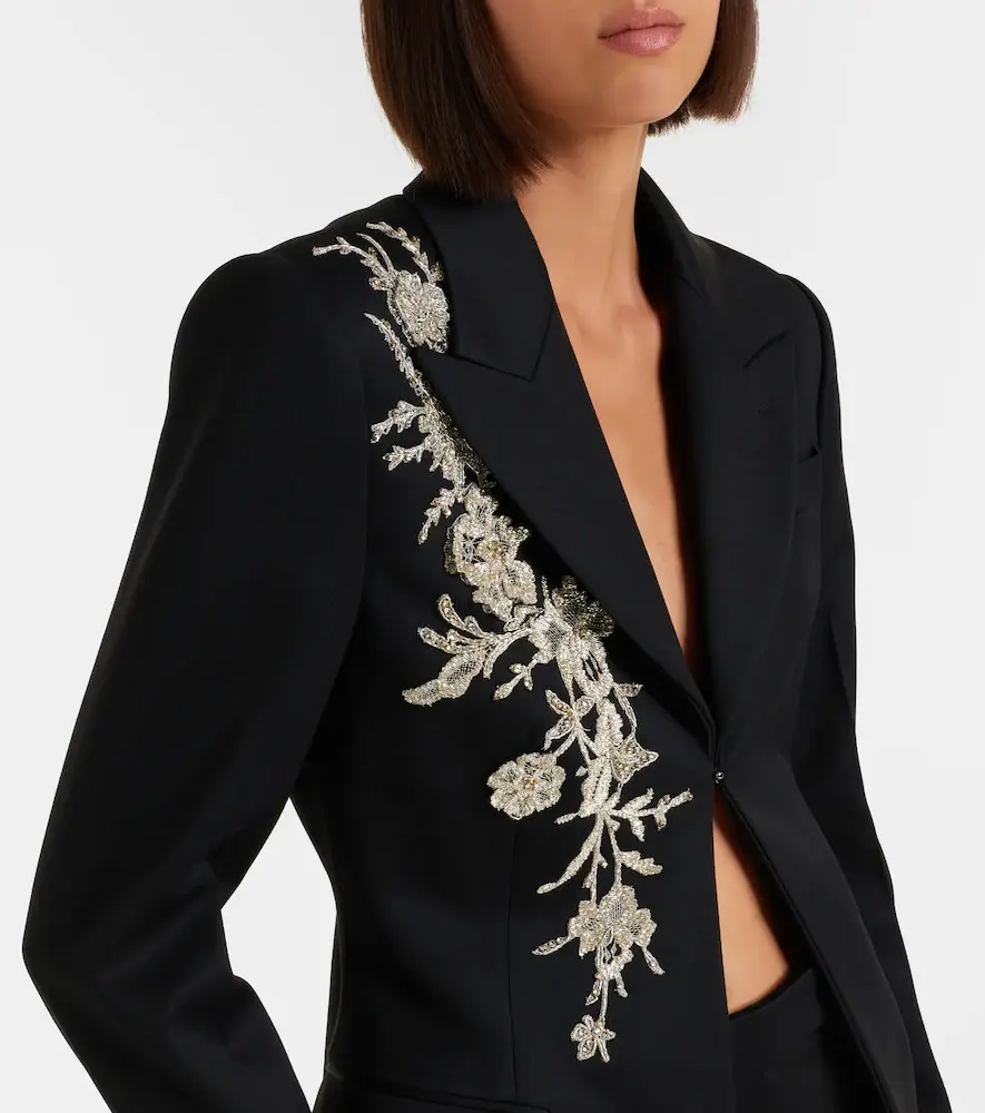 Alexander McQueen Beaded embroidered wool blazer | Thumbnail 4 Alexander McQueen Beaded embroidered wool blazer | Thumbnail 4