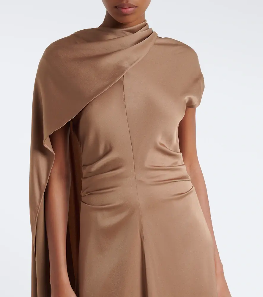 Simkhai Jacka caped satin midi dress | Thumbnail 2