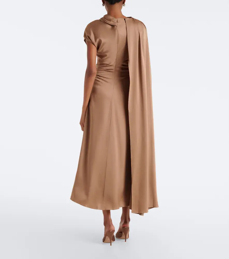 Simkhai Jacka caped satin midi dress | Thumbnail 3