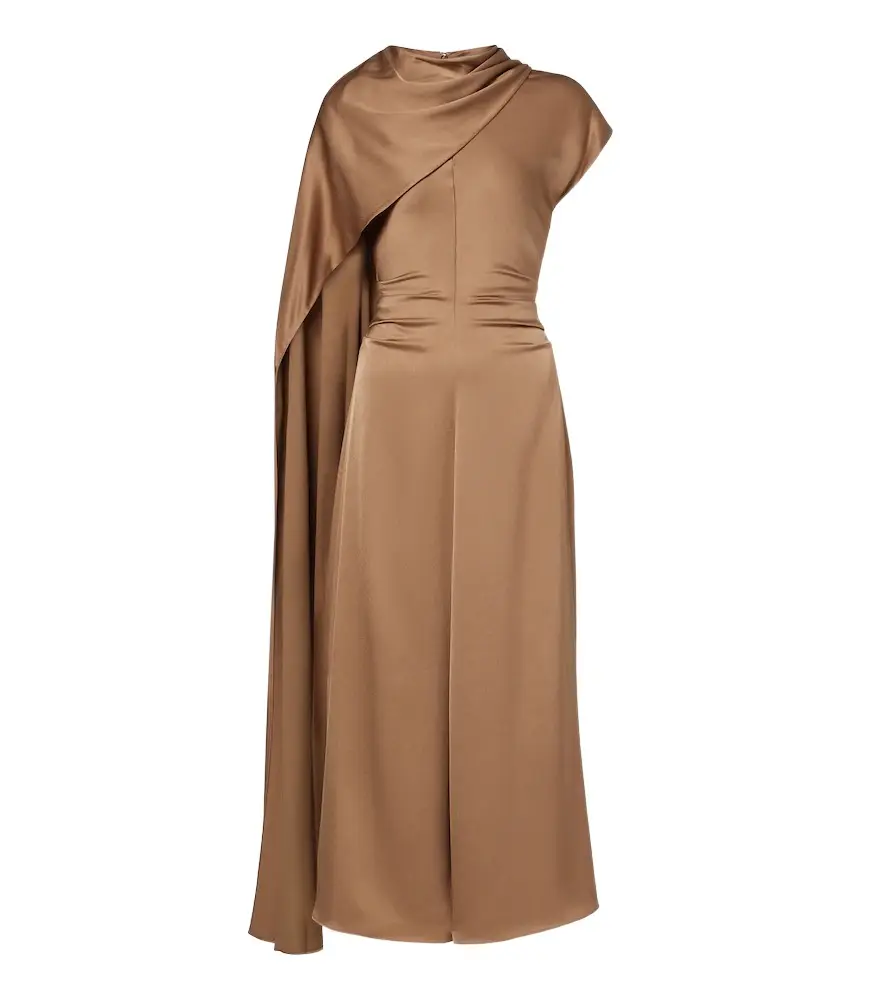 Jacka caped satin midi dress