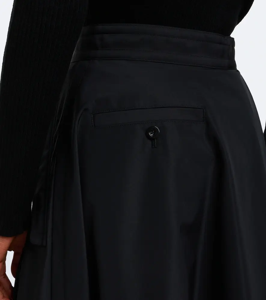 Sacai Paneled taffeta and wool flannel midi skirt | Thumbnail 5 Sacai Paneled taffeta and wool flannel midi skirt | Thumbnail 5