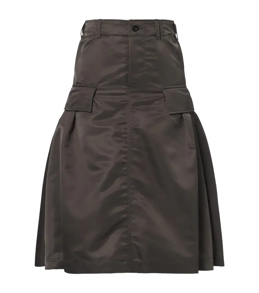 Sacai Twill midi skirt
