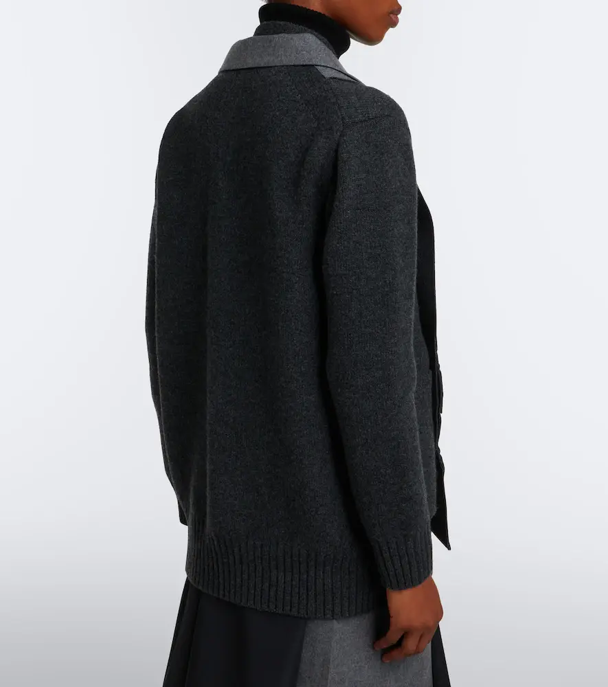 Sacai Layered wool-blend cardigan | Thumbnail 2 Sacai Layered wool-blend cardigan | Thumbnail 2