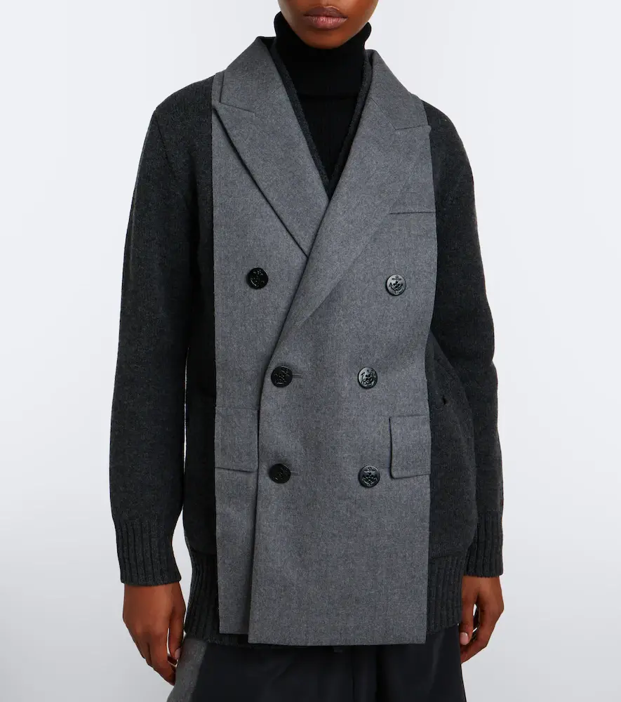 Sacai Layered wool-blend cardigan | Thumbnail 3 Sacai Layered wool-blend cardigan | Thumbnail 3