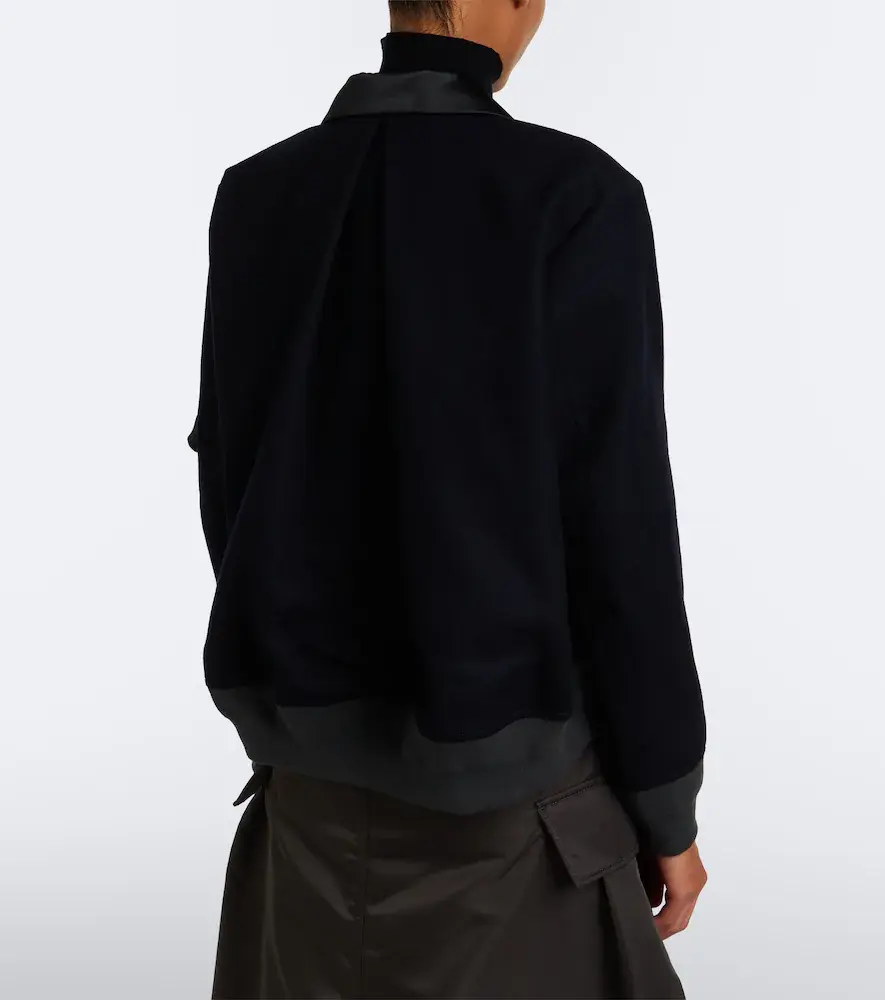 Sacai Paneled wool flannel and twill jacket | Thumbnail 3