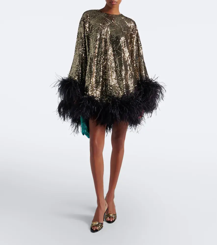 Taller Marmo Vegas Disco feather-trimmed minidress | Thumbnail 3 Taller Marmo Vegas Disco feather-trimmed minidress | Thumbnail 3