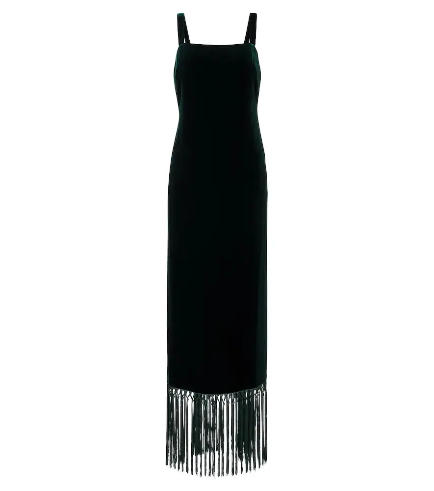 Taller Marmo Palermo fringed velvet maxi dress