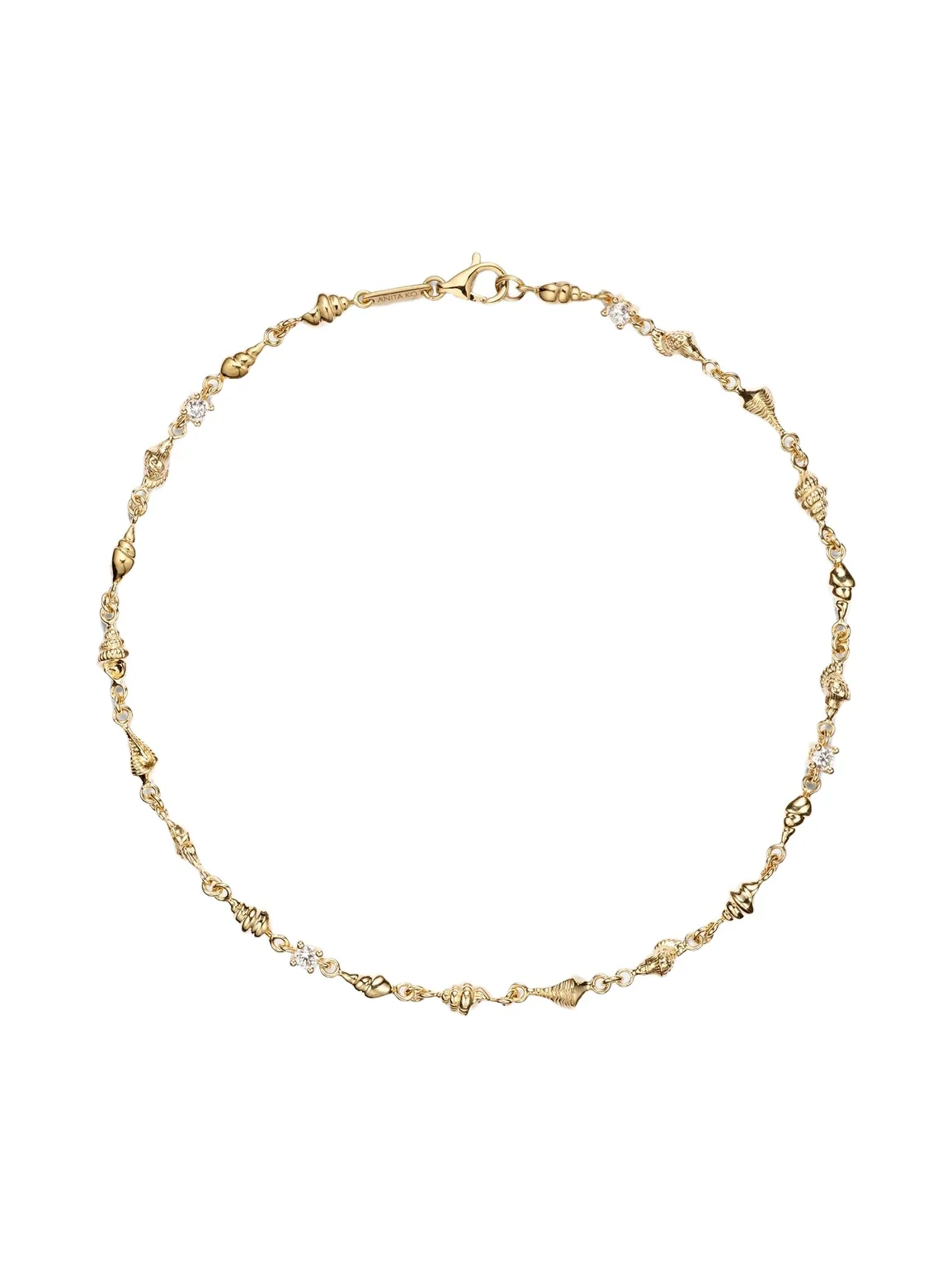 Shell By The Yard 18kt gold anklet with diamonds Shell By The Yard 18kt gold anklet with diamonds
