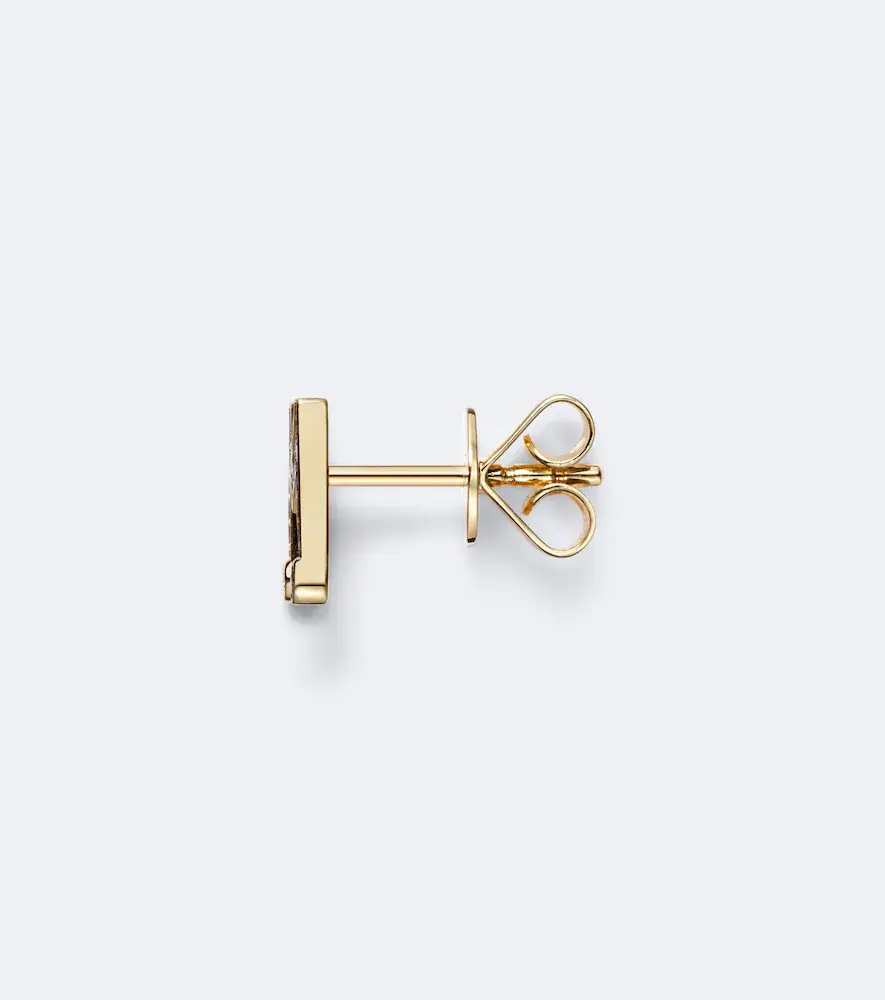 Sophie Bille Brahe Initial Petite M 18kt gold single earring with diamonds | Thumbnail 2
