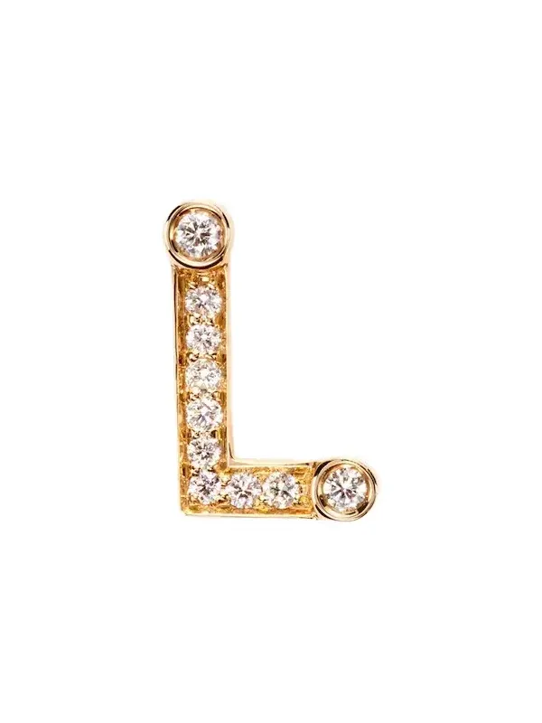 Initial Petite L 18kt gold single earring with diamonds Initial Petite L 18kt gold single earring with diamonds
