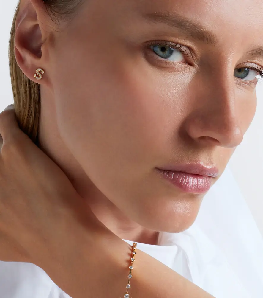 Sophie Bille Brahe Initial Petite S 18kt gold single earring with diamonds | Thumbnail 4 Sophie Bille Brahe Initial Petite S 18kt gold single earring with diamonds | Thumbnail 4