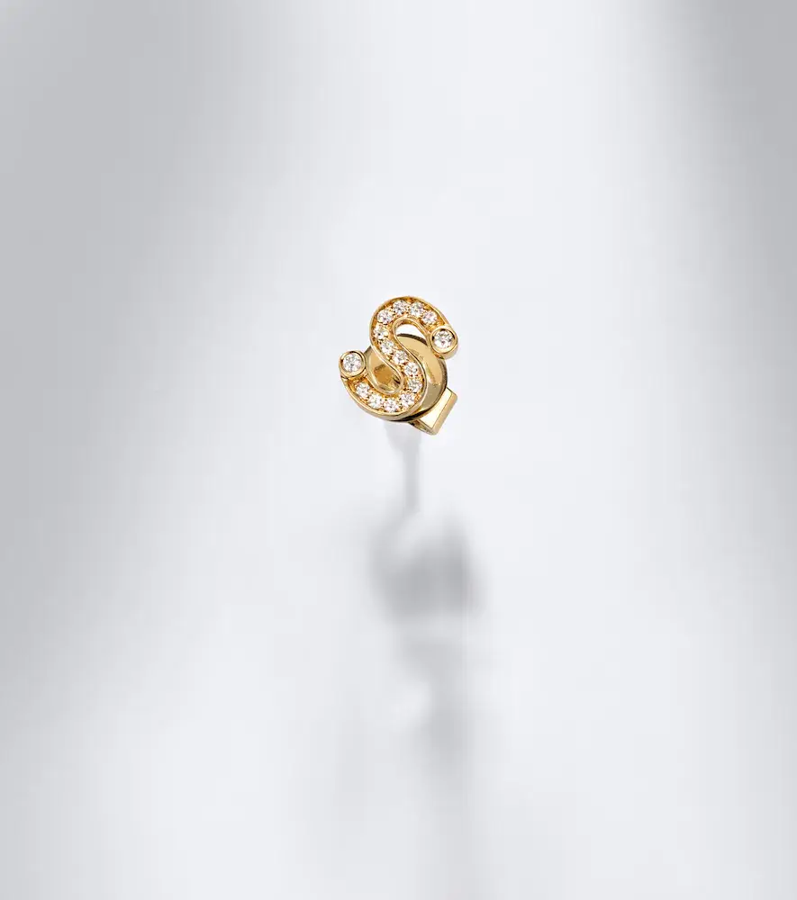 Sophie Bille Brahe Initial Petite S 18kt gold single earring with diamonds | Thumbnail 5 Sophie Bille Brahe Initial Petite S 18kt gold single earring with diamonds | Thumbnail 5