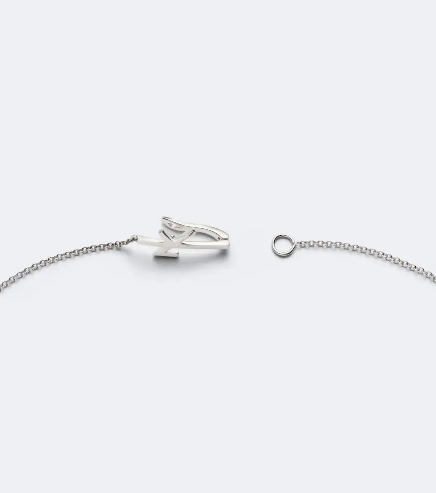 Nikos Koulis Oui 18kt white gold and enamel pendant necklace with diamonds | Thumbnail 3