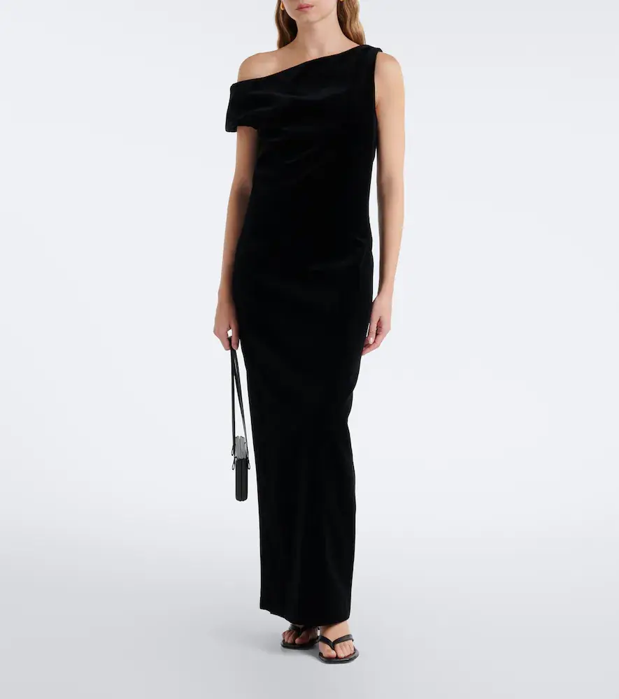 RÓHE Róhe Asymmetric cotton velvet gown | Thumbnail 2 RÓHE Róhe Asymmetric cotton velvet gown | Thumbnail 2