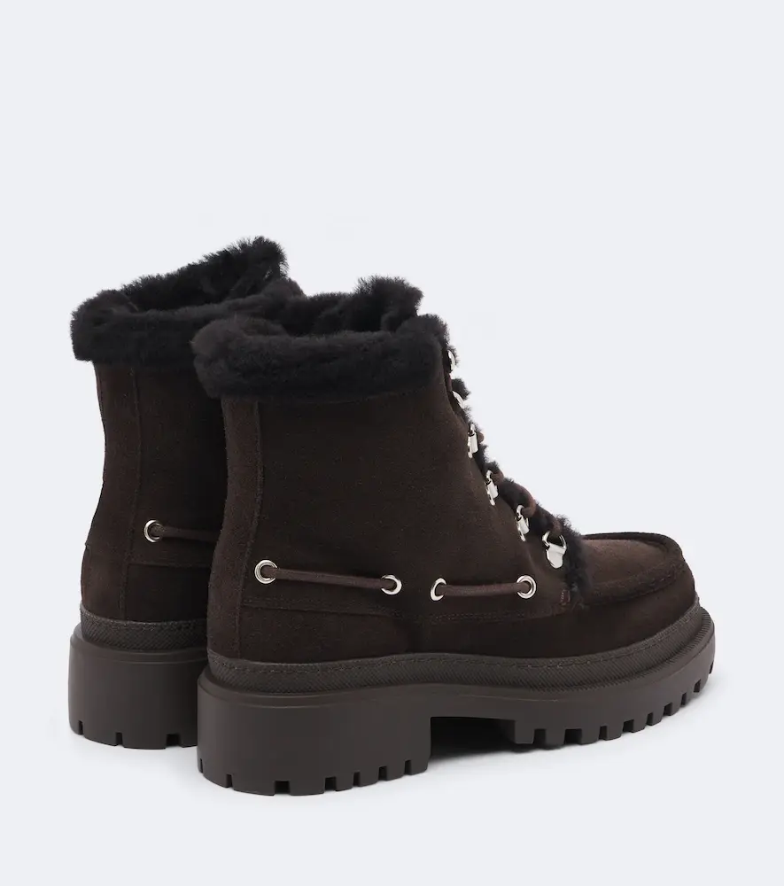 Yves Salomon Shearling-lined suede lace-up boots | Thumbnail 2 Yves Salomon Shearling-lined suede lace-up boots | Thumbnail 2