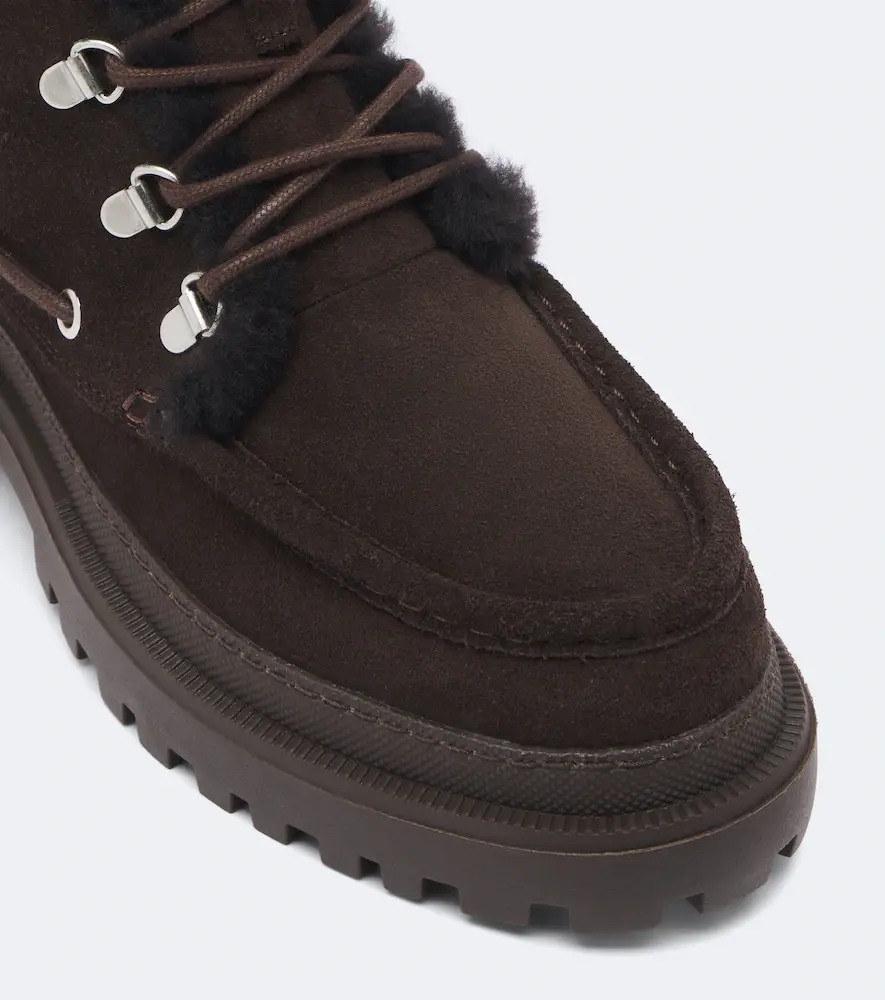 Yves Salomon Shearling-lined suede lace-up boots | Thumbnail 3 Yves Salomon Shearling-lined suede lace-up boots | Thumbnail 3