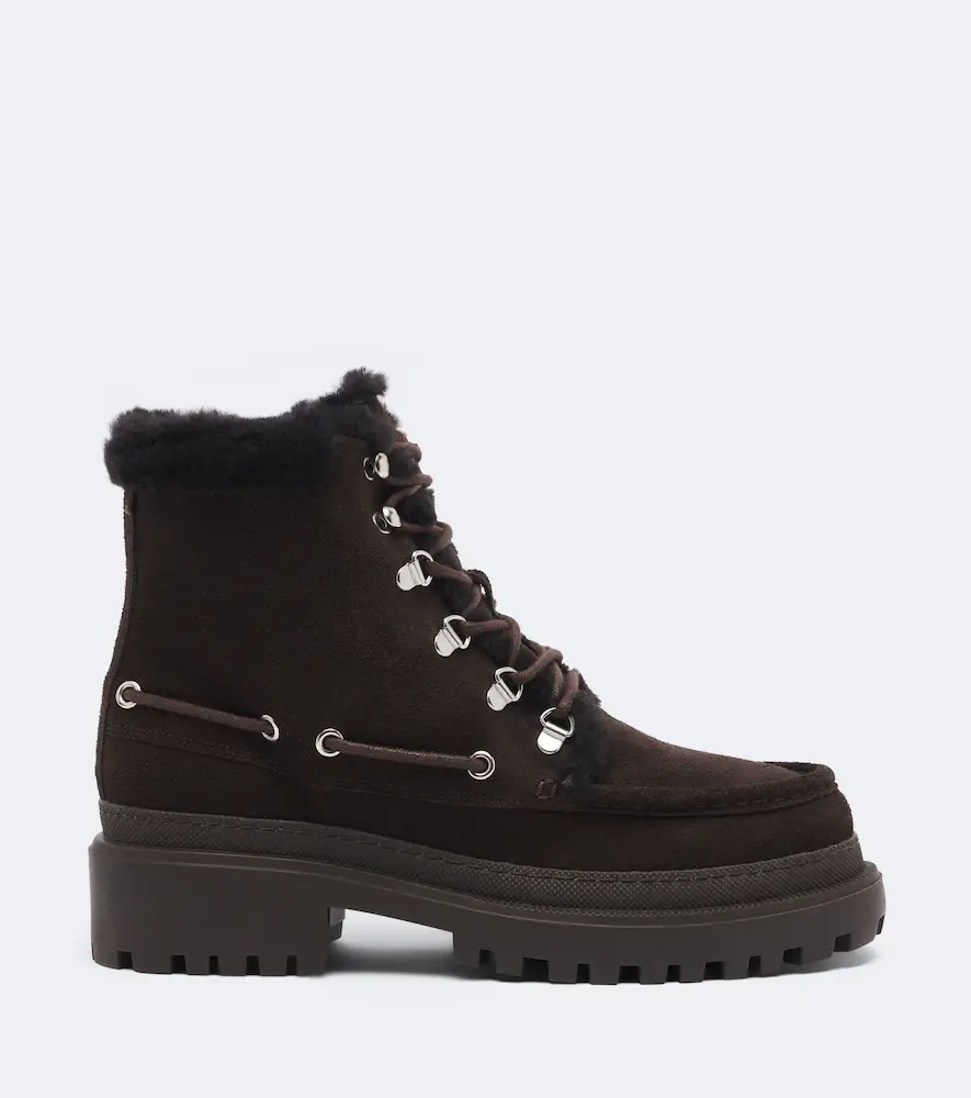 Yves Salomon Shearling-lined suede lace-up boots | Thumbnail 4 Yves Salomon Shearling-lined suede lace-up boots | Thumbnail 4