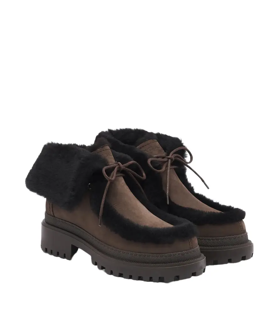 Yves Salomon Shearling-lined suede ankle boots