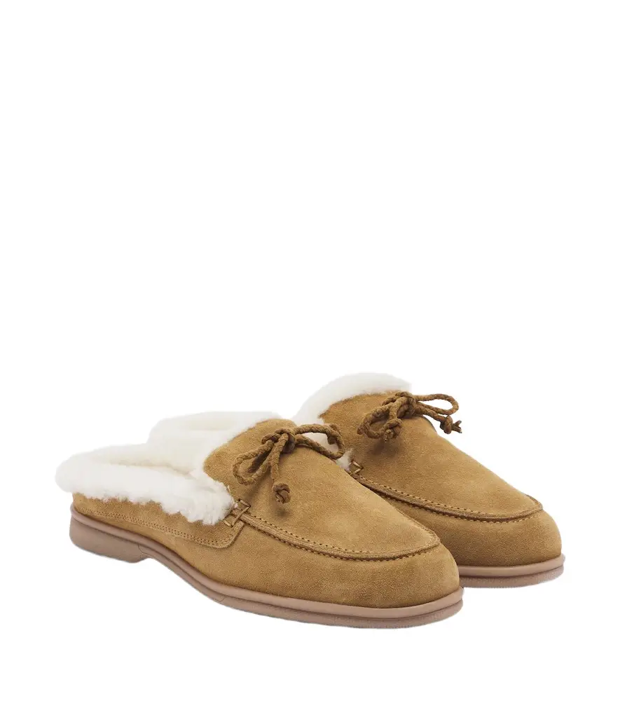 Yves Salomon Shearling-lined suede mules