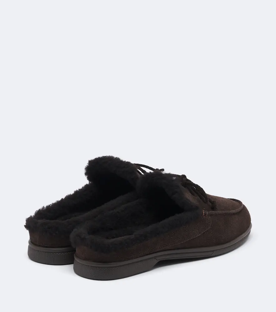 Yves Salomon Shearling-lined suede mules | Thumbnail 2 Yves Salomon Shearling-lined suede mules | Thumbnail 2
