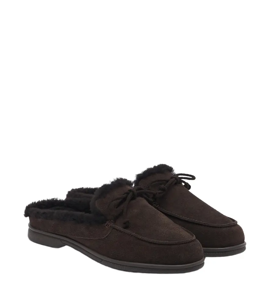 Yves Salomon Shearling-lined suede mules