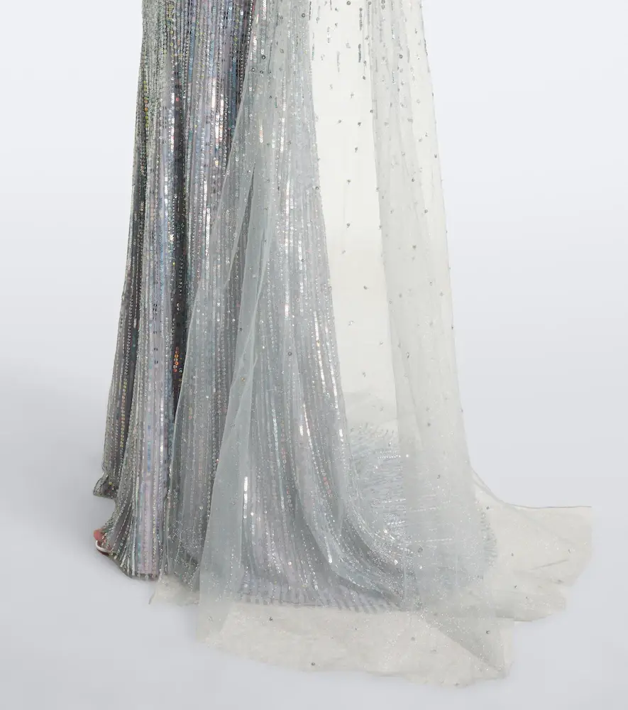 Jenny Packham Cosmic Dust embellished caped gown | Thumbnail 5