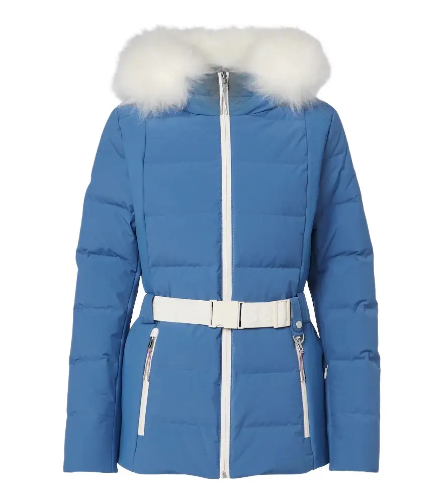 Belted shearling-trimmed ski jacket Belted shearling-trimmed ski jacket
