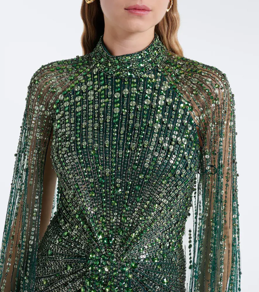 Jenny Packham Cairo embellished gathered caped gown | Thumbnail 2 Jenny Packham Cairo embellished gathered caped gown | Thumbnail 2