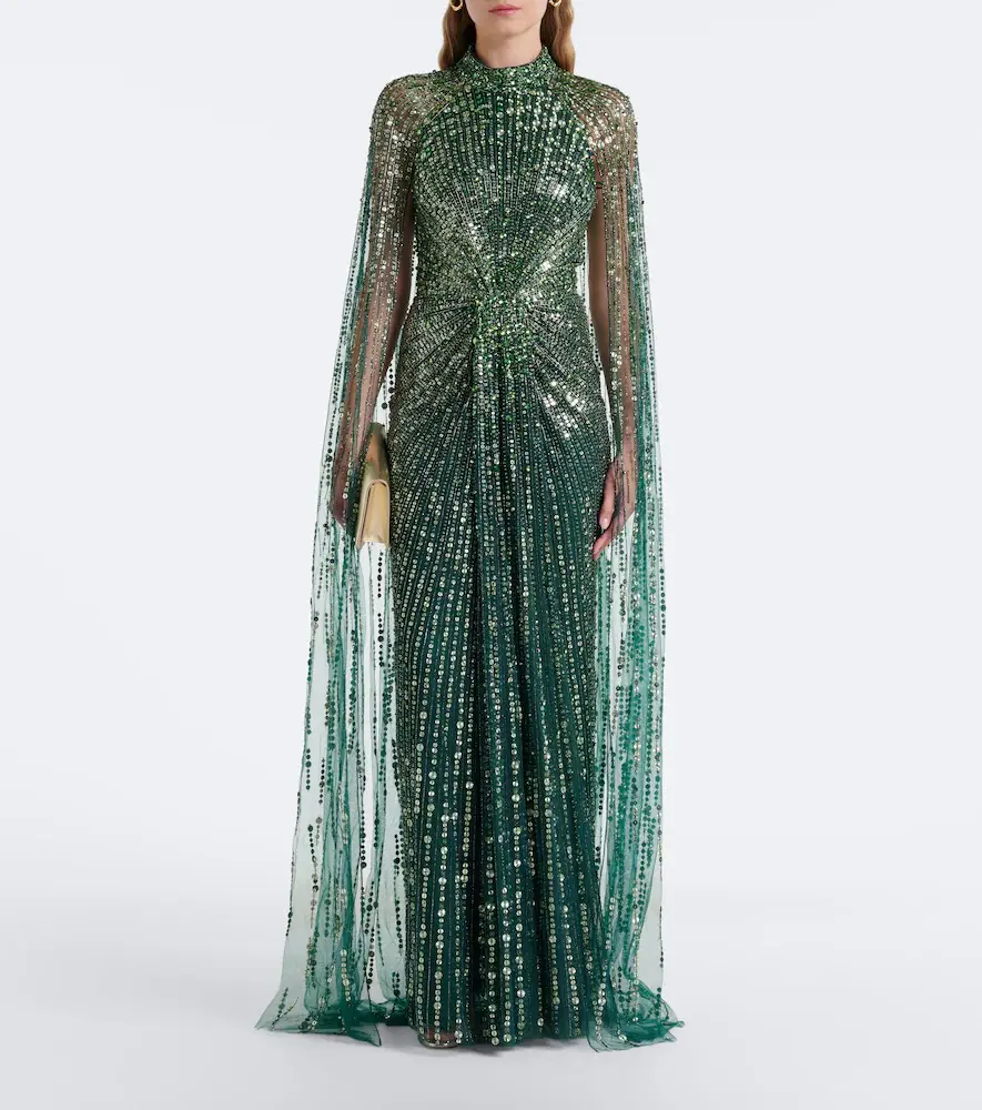 Jenny Packham Cairo embellished gathered caped gown | Thumbnail 3 Jenny Packham Cairo embellished gathered caped gown | Thumbnail 3