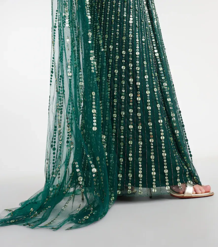 Jenny Packham Cairo embellished gathered caped gown | Thumbnail 4 Jenny Packham Cairo embellished gathered caped gown | Thumbnail 4