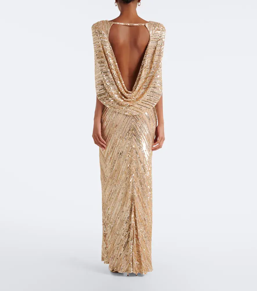 Jenny Packham Fiore sequined caped gown | Thumbnail 2 Jenny Packham Fiore sequined caped gown | Thumbnail 2
