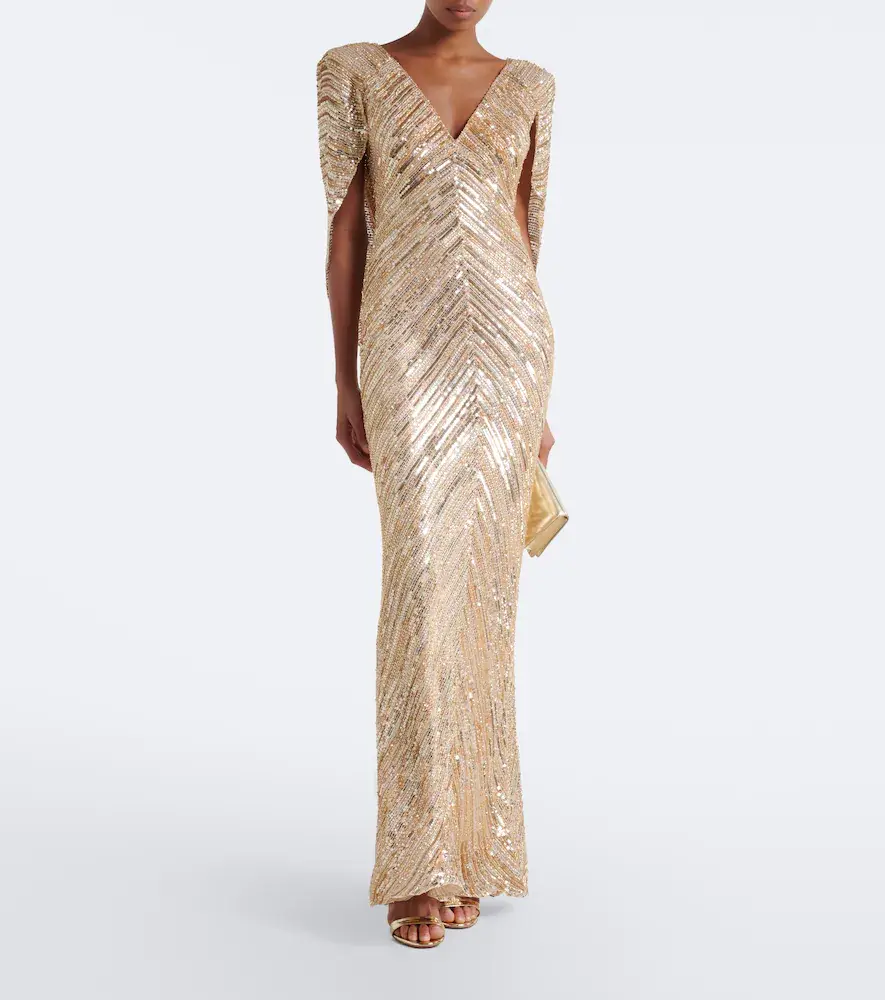 Jenny Packham Fiore sequined caped gown | Thumbnail 5 Jenny Packham Fiore sequined caped gown | Thumbnail 5