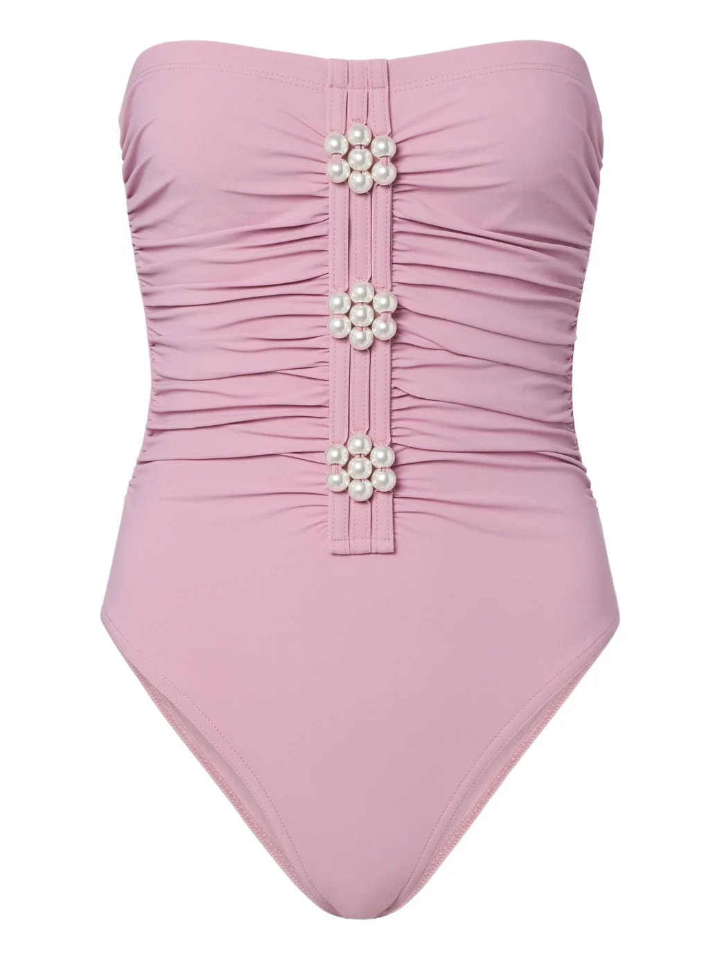 Karla Colletto Maya embellished ruched swimsuit