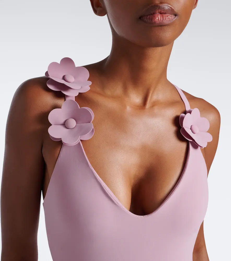 Karla Colletto Juliet belted floral-appliqué swimsuit | Thumbnail 3