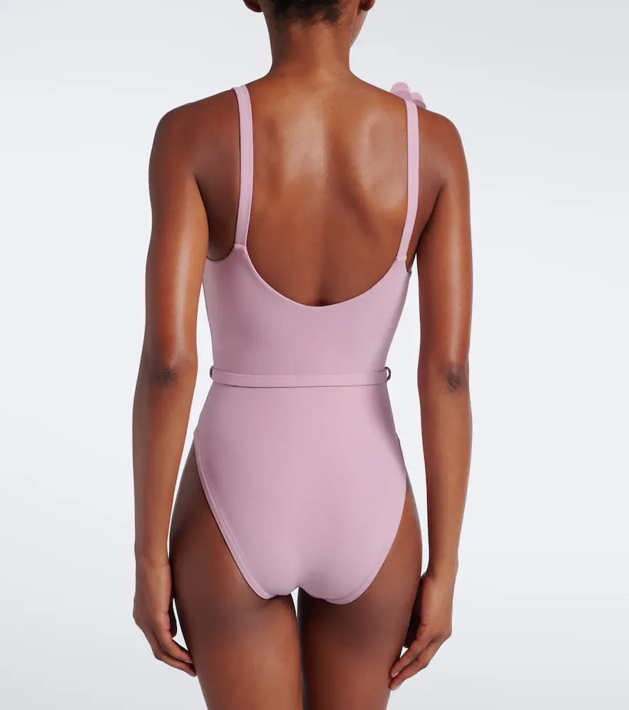 Karla Colletto Juliet belted floral-appliqué swimsuit | Thumbnail 4